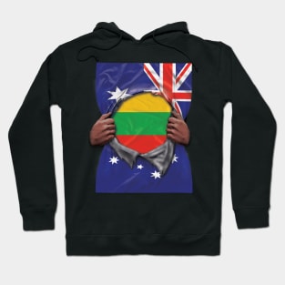 Lithuania Flag Australian Flag Ripped - Gift for Lithuanian From Lithuania Hoodie